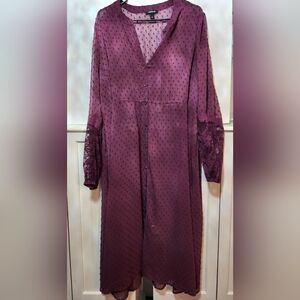 Torrid Clip Dot Button Front Maxi Kimono